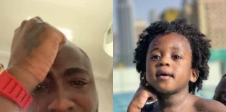 Davido's reaction after 3-year-old son died