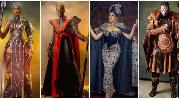 Interesting costumes captured at the Black Panther launch in Nigeria