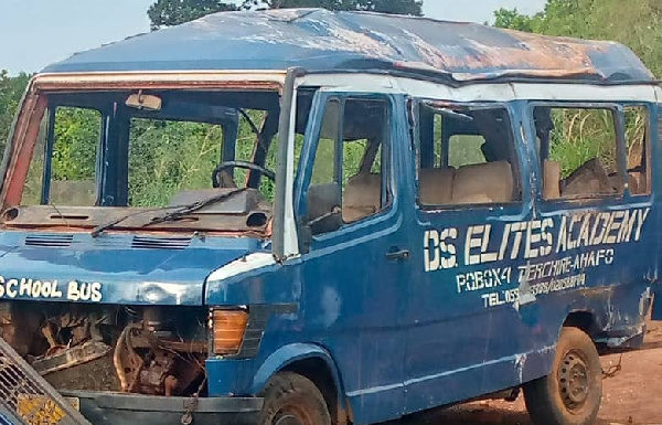 Deadly car accident involving bus kills 6 children instantly; Others seriously injured at Tano North