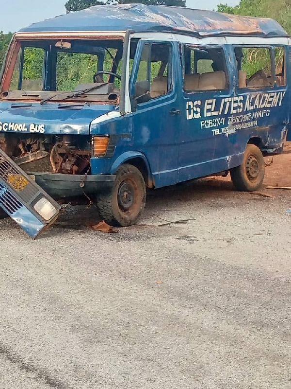 Deadly car accident involving bus kills 6 children instantly; Others seriously injured at Tano North