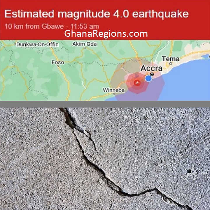Accra, Ghana experiences earth tremor of magnitude 4.0 