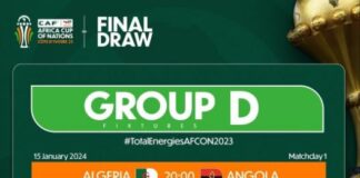 AFCON 2023 Group D Teams: Angola, Algeria, Burkina Faso And Mauritania