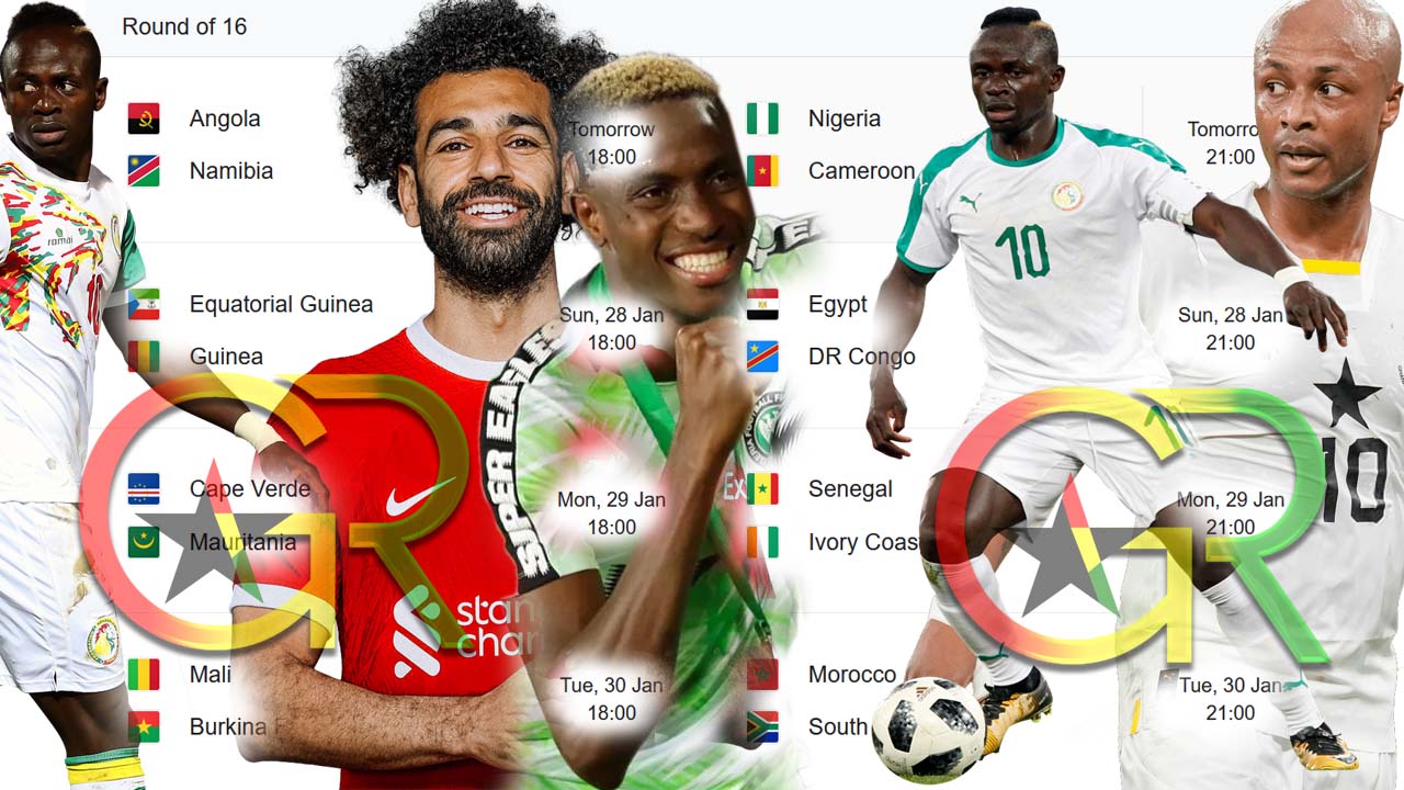 AFCON 2023-2024 Round of 16 Teams, Knockout Matches, Schedule And Kick-off Times.
