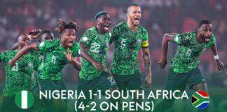 Nigeria vs South Africa (1-1)(4-2 Penalties)