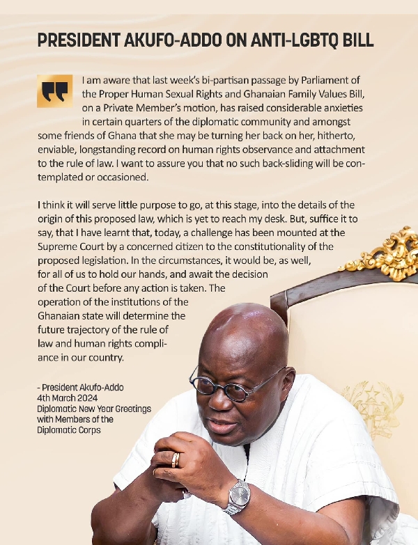 President Akufo Addo On Anti-LGBTQ Bill