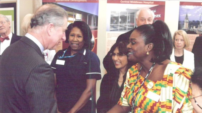 Rose Amankwaah meets the then Prince of Wales.