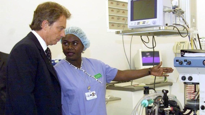 Mrs Amankwaah meets then-prime minister Tony Blair while working as a staff nurse
