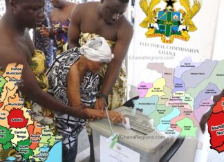 Ghana constituencies, 16 Ghana Regions, 12 candidates