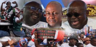 Vice President Mahamudu Bawumia, Ex-President John Mahama, President Nana Akufo-Addo