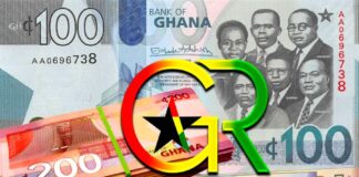 Ghana Cedi Notes, 2 cedis, 5 cedis, 10 cedis, 20 cedis, 50 cedis, 100 cedis, 200 cedis