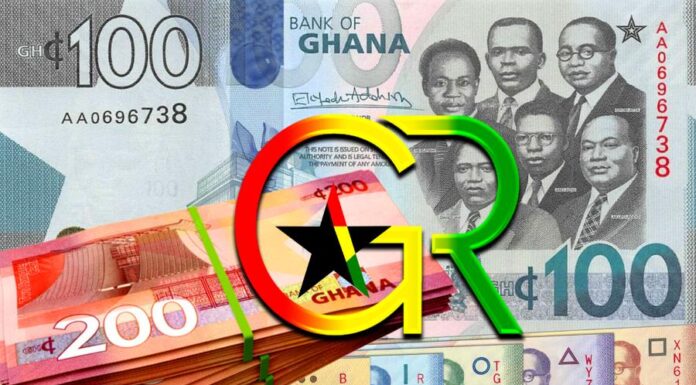 Ghana Cedi Notes, 2 cedis, 5 cedis, 10 cedis, 20 cedis, 50 cedis, 100 cedis, 200 cedis