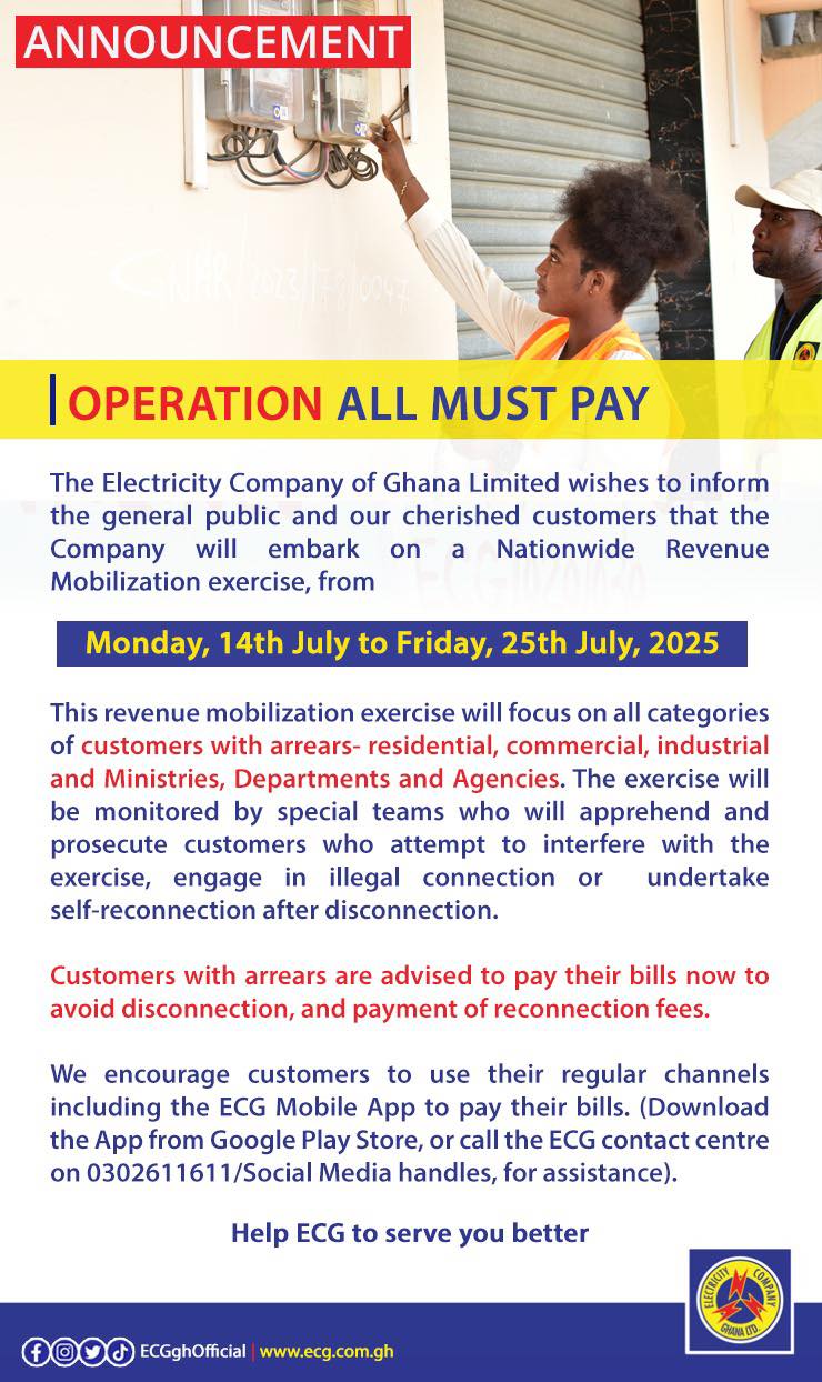 ECG Operation All Must Pay Letter