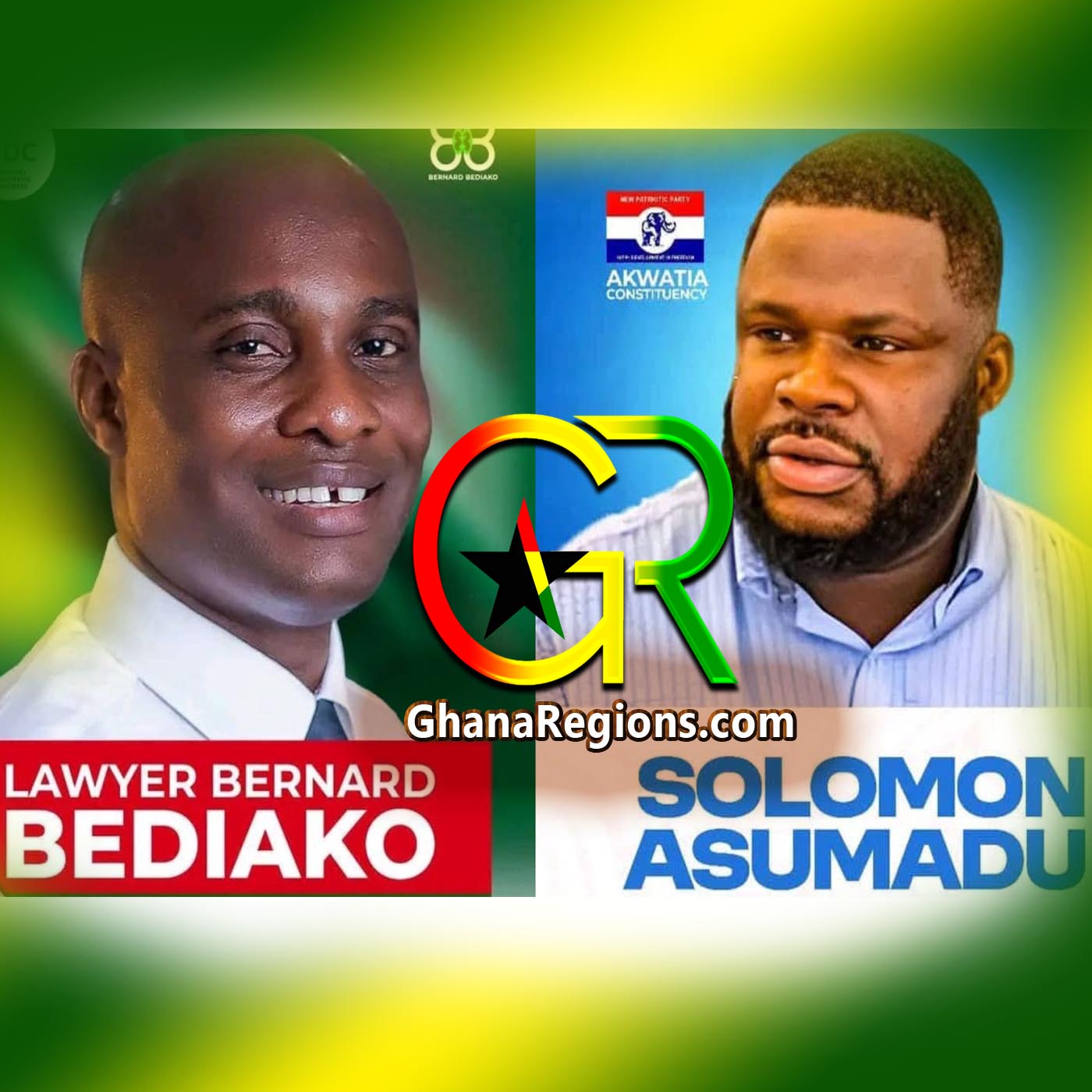 Bernard Bediako Baidoo of NDC, Solomon Asumadu of NPP, Akwatia by election