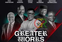 ICGC Greater Works 2025, Paul Adefarasin, Tudor Bismark, Mensa Otabil, Mike Okonkwo, Matthew Ashimolowo, Edwin Dadson, Dunsin Oyekan, Nathaniel Bassey, Joe Mettle