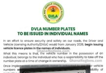 DVLA Personalised number plates 2026, Ghana DVLA