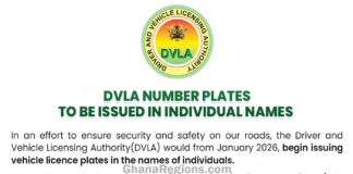 DVLA Personalised number plates 2026, Ghana DVLA