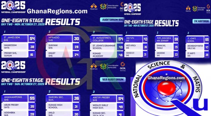 National Science And Maths Quiz, NSMQ 2025, NSMQ One Eighth