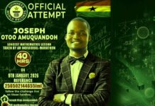 Joseph Otoo Amuquandoh Attempts Guinness World Record for Longest Mathematics Lesson in Ghana Joseph Otoo Amuquandoh, Maths Guinness World Record Attempt
