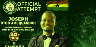 Joseph Otoo Amuquandoh, Maths Guinness World Record Attempt