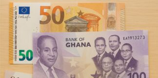 Euro, Ghana Cedi, US Dollars, Pound Sterling