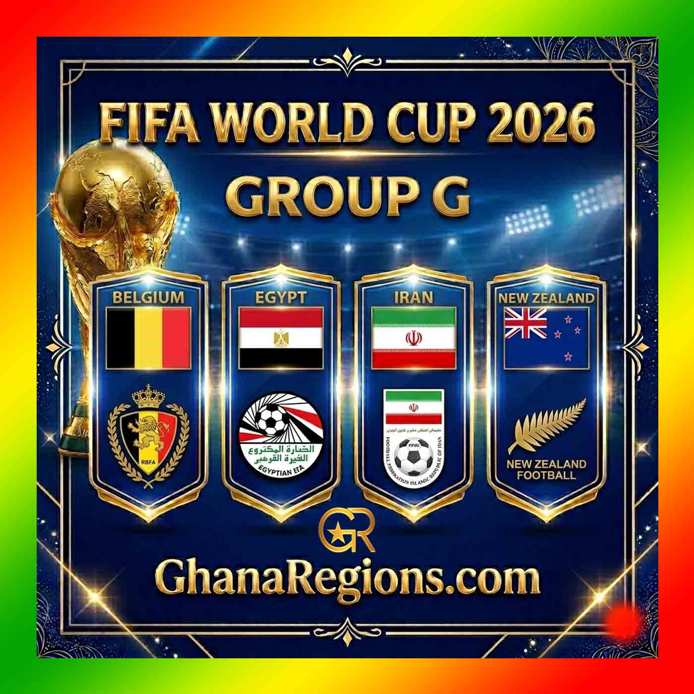 2026 FIFA World Cup Group G, Belgium, Egypt, Iran, New Zealand
