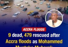 Government Apologises to Ghanaians After Accra Floods Kill Nine, Nearly 500 Rescued Ghana Heavy Rainfall, Ghana Meteorological Agency