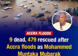 Government Apologises to Ghanaians After Accra Floods Kill Nine, Nearly 500 Rescued Ghana Heavy Rainfall, Ghana Meteorological Agency