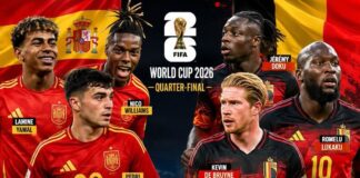 Spain vs Belgium, FIFA World Cup 2026 Quarter final