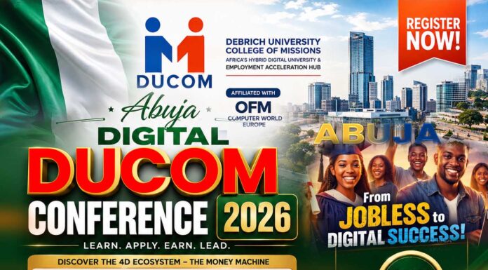 Discover “4D” – Ducom Digital Dollar Drive & Earn While You Learn – Abuja Digital DUCOM Conference 2026 Abuja Digital DUCOM Conference 2026, Debrich University College of Missions, DUCOM 4D Ecosystem, DUCOM Digital Dollar Drive